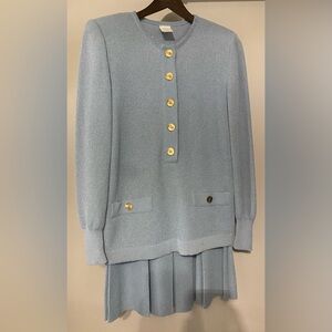 Vintage Knit Suit Set, Skirt and Sweater Pair. Made in USA. Size 8